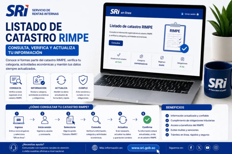 Listado de catastro RIMPE SRI